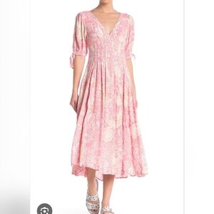 Floral Pink Maxi Dress free people